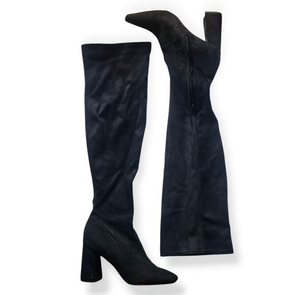 Sam Edelman Cosette Boots Micro Suede Square Heel Over Knee Tall Heel Size 8.5 - Picture 3 of 7